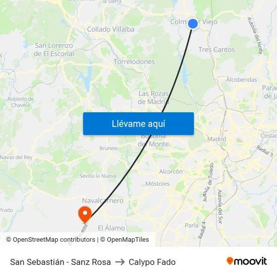 San Sebastián - Sanz Rosa to Calypo Fado map