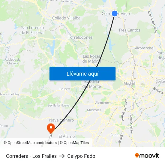 Corredera - Los Frailes to Calypo Fado map