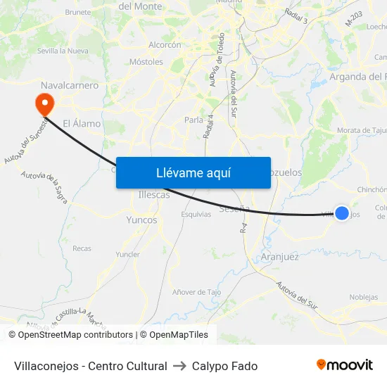 Villaconejos - Centro Cultural to Calypo Fado map
