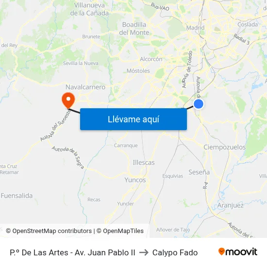 P.º De Las Artes - Av. Juan Pablo II to Calypo Fado map