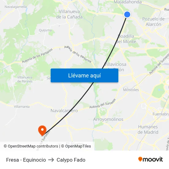 Fresa - Equinocio to Calypo Fado map