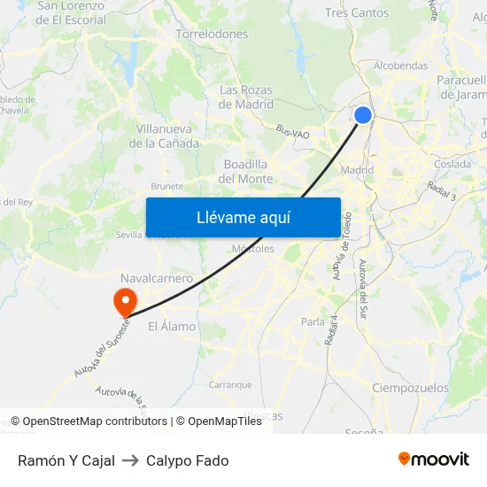 Ramón Y Cajal to Calypo Fado map