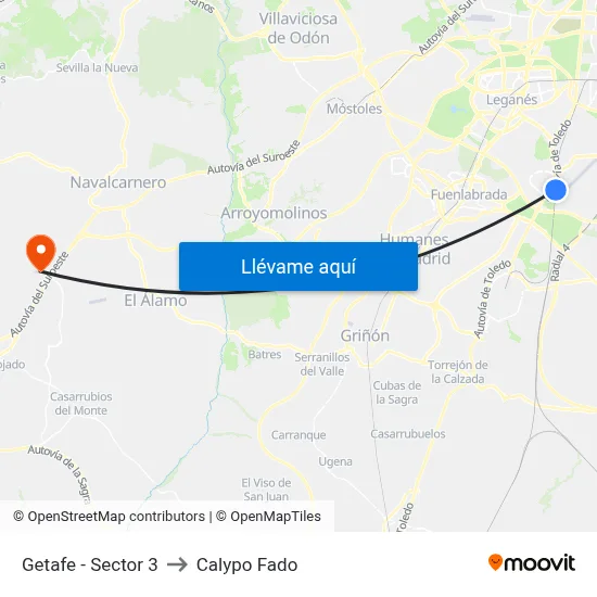 Getafe - Sector 3 to Calypo Fado map