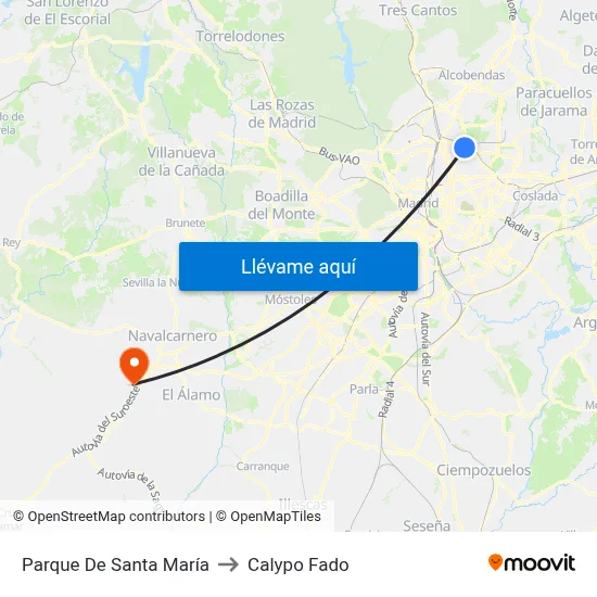 Parque De Santa María to Calypo Fado map