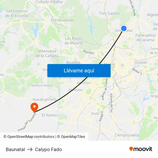 Baunatal to Calypo Fado map