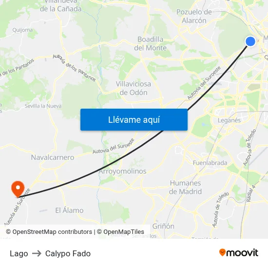 Lago to Calypo Fado map