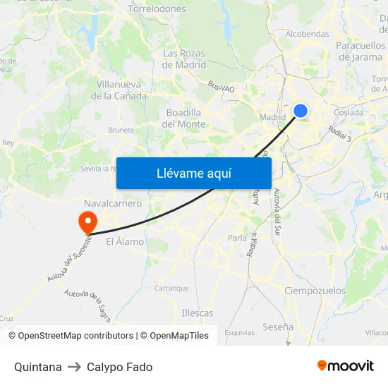 Quintana to Calypo Fado map