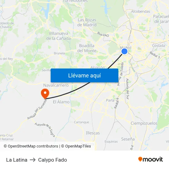 La Latina to Calypo Fado map