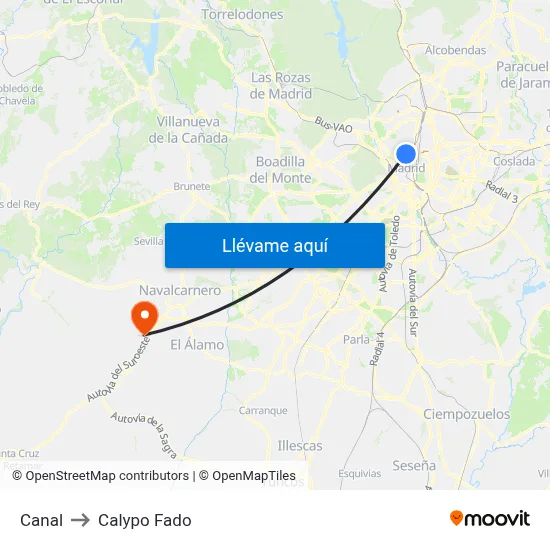 Canal to Calypo Fado map