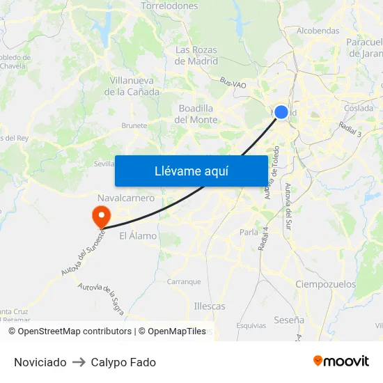 Noviciado to Calypo Fado map