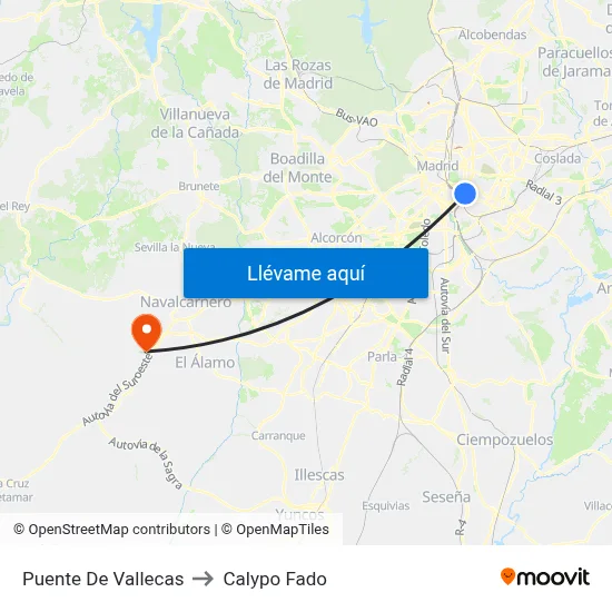 Puente De Vallecas to Calypo Fado map