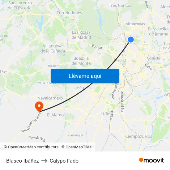 Blasco Ibáñez to Calypo Fado map