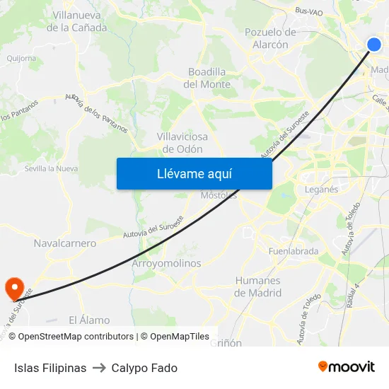 Islas Filipinas to Calypo Fado map