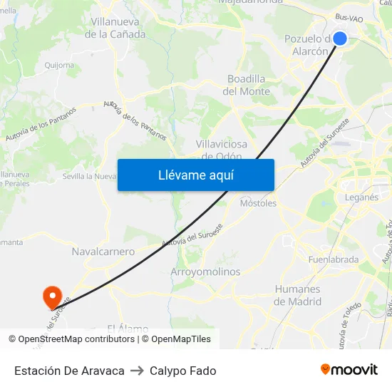 Estación De Aravaca to Calypo Fado map