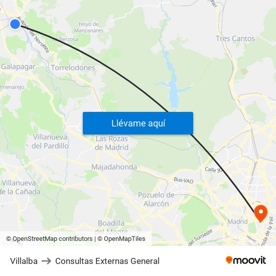 Villalba to Consultas Externas General map