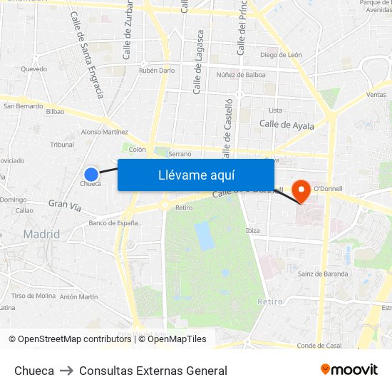 Chueca to Consultas Externas General map