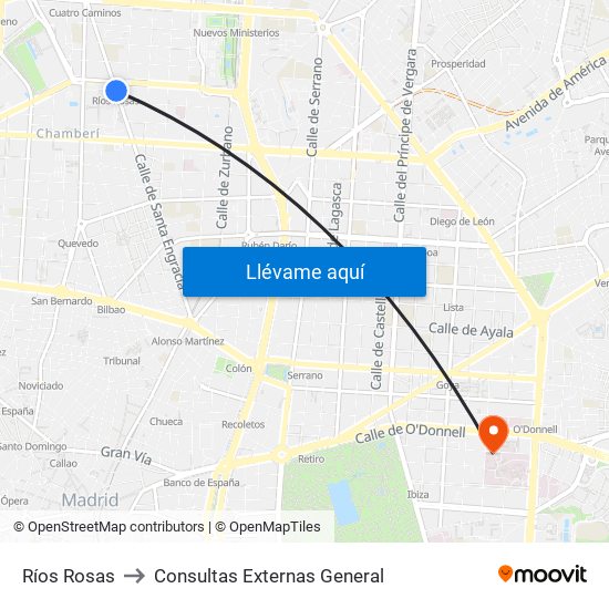 Ríos Rosas to Consultas Externas General map