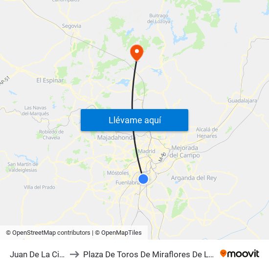 Juan De La Cierva to Plaza De Toros De Miraflores De La Sierra map