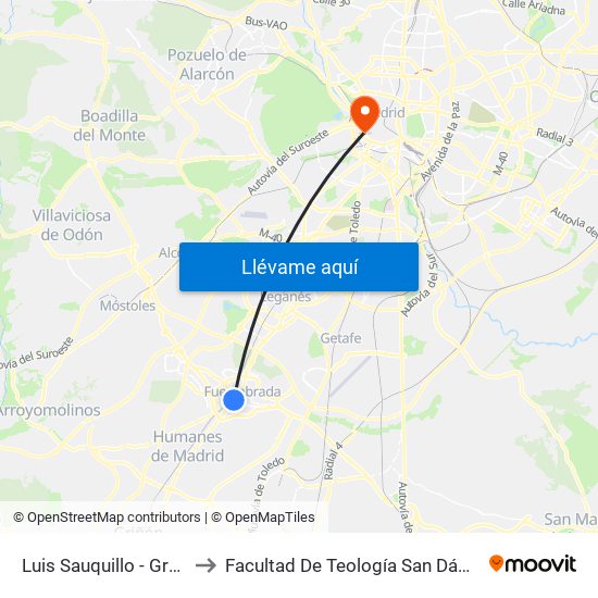 Luis Sauquillo - Grecia to Facultad De Teología San Dámaso map