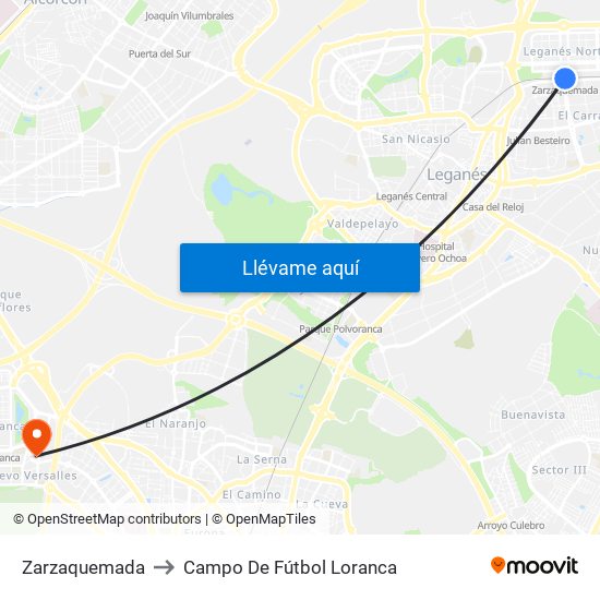 Zarzaquemada to Campo De Fútbol Loranca map