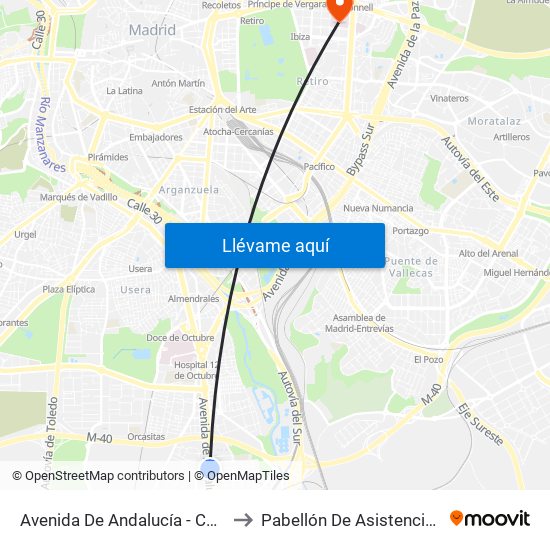 Avenida De Andalucía - Centro Comercial to Pabellón De Asistencia Ambulatoria map