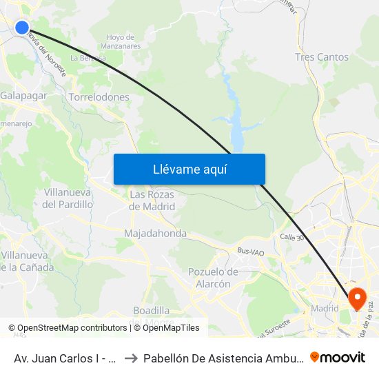 Av. Juan Carlos I - Zoco to Pabellón De Asistencia Ambulatoria map