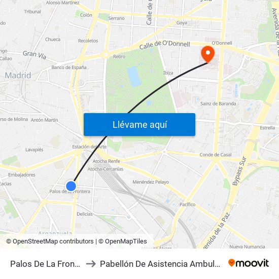 Palos De La Frontera to Pabellón De Asistencia Ambulatoria map