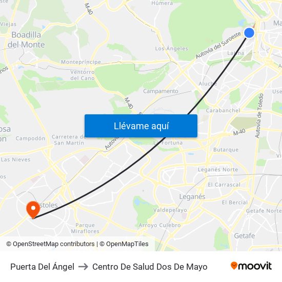 Puerta Del Ángel to Centro De Salud Dos De Mayo map