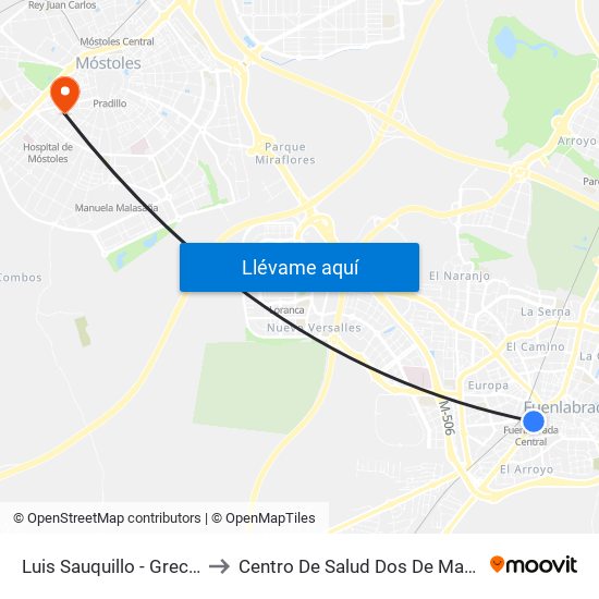 Luis Sauquillo - Grecia to Centro De Salud Dos De Mayo map