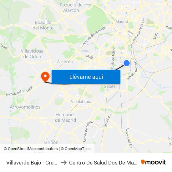 Villaverde Bajo - Cruce to Centro De Salud Dos De Mayo map