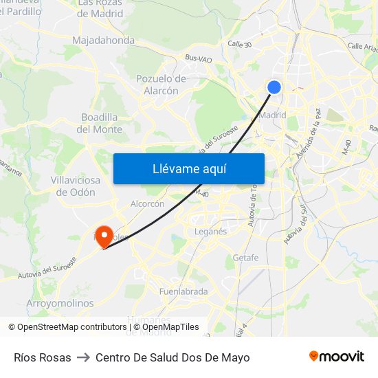 Ríos Rosas to Centro De Salud Dos De Mayo map