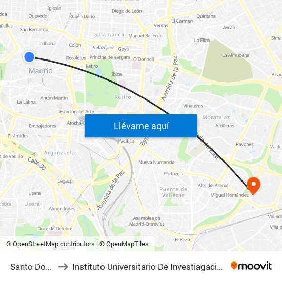 Santo Domingo to Instituto Universitario De Investiagación Del Automovil map
