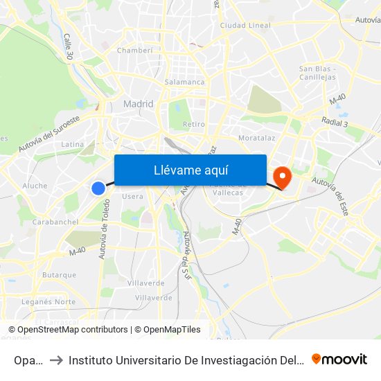 Opañel to Instituto Universitario De Investiagación Del Automovil map
