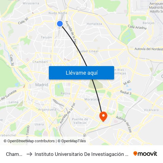 Chamartín to Instituto Universitario De Investiagación Del Automovil map
