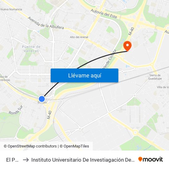 El Pozo to Instituto Universitario De Investiagación Del Automovil map