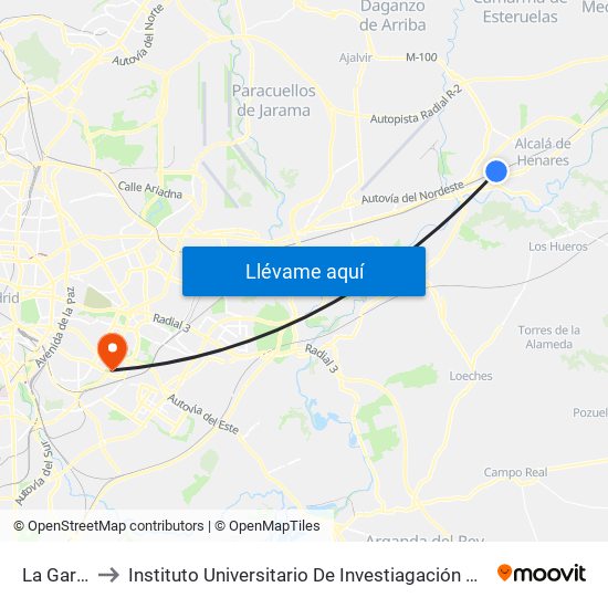 La Garena to Instituto Universitario De Investiagación Del Automovil map