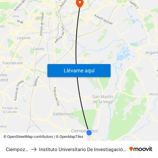 Ciempozuelos to Instituto Universitario De Investiagación Del Automovil map