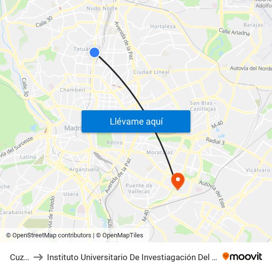 Cuzco to Instituto Universitario De Investiagación Del Automovil map