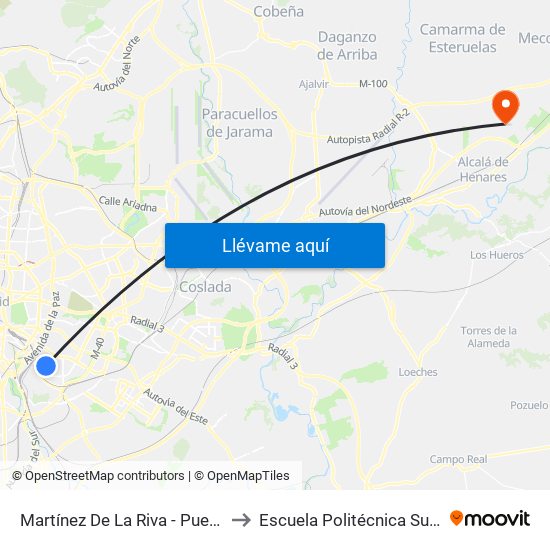 Martínez De La Riva - Puerto Bonaigua to Escuela Politécnica Superior - Uah map