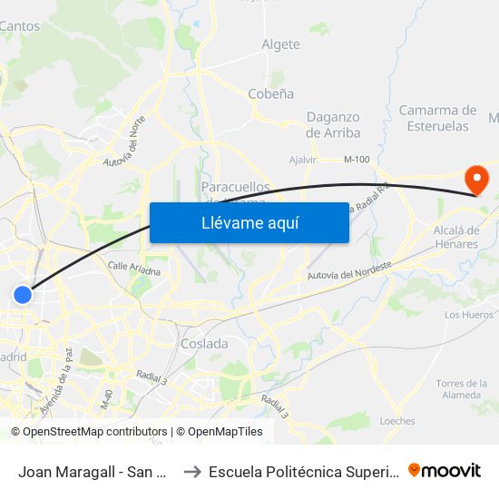 Joan Maragall - San Germán to Escuela Politécnica Superior - Uah map