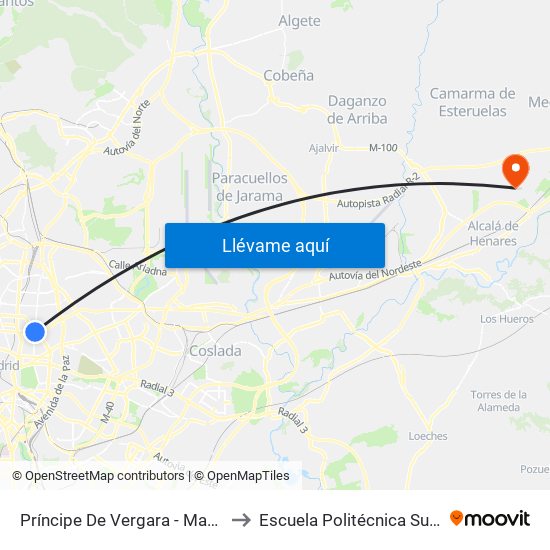 Príncipe De Vergara - María De Molina to Escuela Politécnica Superior - Uah map
