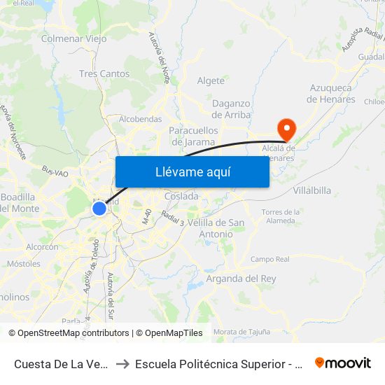 Cuesta De La Vega to Escuela Politécnica Superior - Uah map