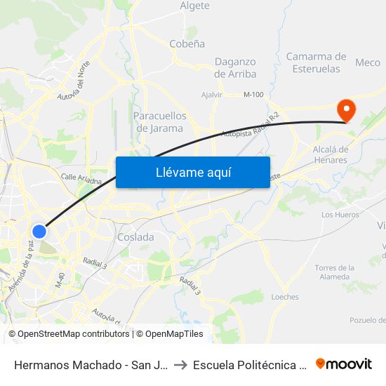 Hermanos Machado - San Juan De La Cuesta to Escuela Politécnica Superior - Uah map