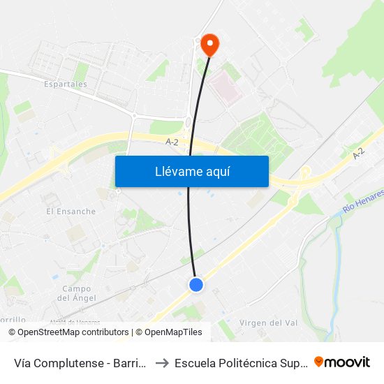 Vía Complutense - Barrio Ledesma to Escuela Politécnica Superior - Uah map