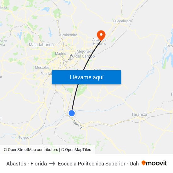 Abastos - Florida to Escuela Politécnica Superior - Uah map