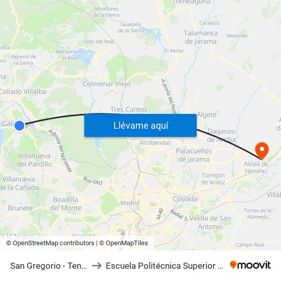 San Gregorio - Tenería to Escuela Politécnica Superior - Uah map