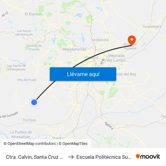 Ctra. Calvin, Santa Cruz Del Retamar to Escuela Politécnica Superior - Uah map