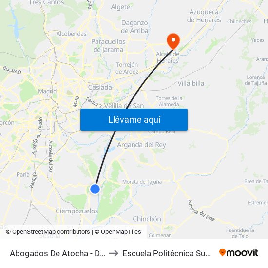 Abogados De Atocha - Dr. Marañón to Escuela Politécnica Superior - Uah map
