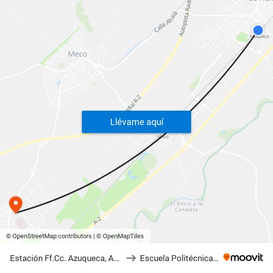 Estación Ff.Cc. Azuqueca, Azuqueca De Henares to Escuela Politécnica Superior - Uah map