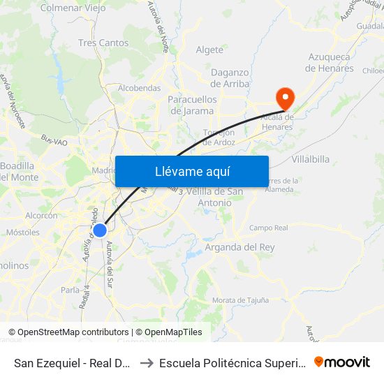 San Ezequiel - Real De Pinto to Escuela Politécnica Superior - Uah map